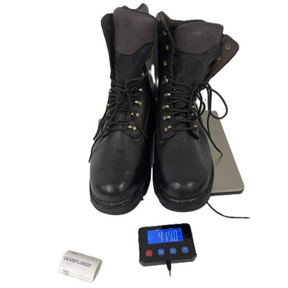 Wolverine Boots Mens Size 12EW W02407 Black Steel Toe Work Shoe Slip Resistant main image 4
